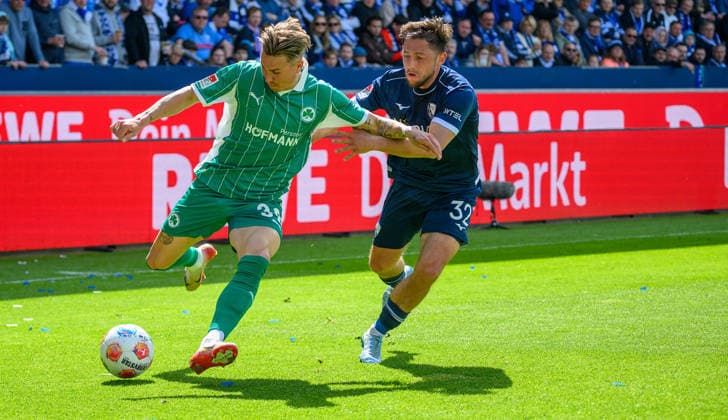 26 04 2026 Soccer Season 2025 2026 2 Soccer Bundesliga 31 Matchday VfL Bochum SpVgg Greuther Fürth SGF Kleeblatt Sportfoto Zink xwoxzix DFL regulations prohibit any use of photographs as image sequences and or quasi video only for editorial use Felix Klaus 30, SpVgg Greuther Fürth Maximilian Wittek 32, VfL Bochum