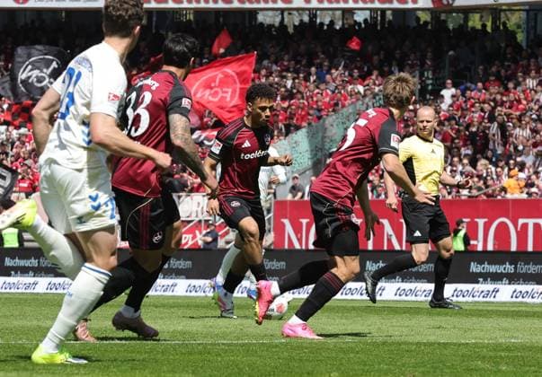 26 04 2026 Soccer Season 2025 2026 2 Soccer Bundesliga 31 Matchday 1 FC Nürnberg FCN Club 1 FC Magdeburg FCM Sportfoto Zink DaMa xdaxmax DFL regulations prohibit any use of photographs as image sequences and or quasi video only for editorial use Henri Koudossou 8, 1 FC Nürnberg FCN im Angriff