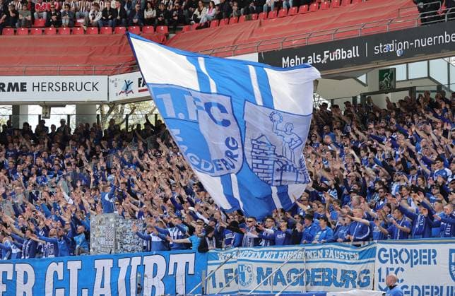 26 04 2026 Soccer Season 2025 2026 2 Soccer Bundesliga 31 Matchday 1 FC Nürnberg FCN Club 1 FC Magdeburg FCM Sportfoto Zink DaMa xdaxmax DFL regulations prohibit any use of photographs as image sequences and or quasi video only for editorial use spectators audience fans of FC Magdeburg cheer on team team