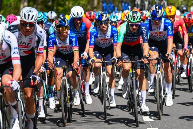 Liege Bastogne Liege 2026 Cycling Race LIEGE, BELGIUM - APRIL 26 : Evenepoel Remco (BEL) of Red Bull BORA Hansgrohe and Seixas Paul (FRA) of Decathlon CMA CGM Team in action during the 112th edition of Liege Bastogne Liege an UCI World Tour 1.UWT one day cycling road race for Men Elite of 260 km with start in Liege and finish in Liege on April 26, 2026 in Liege, Belgium, 26 04 2026 ( Motordriver Guy De Vuyst - Liege Belgium  Copyright: xVincentxKalutx