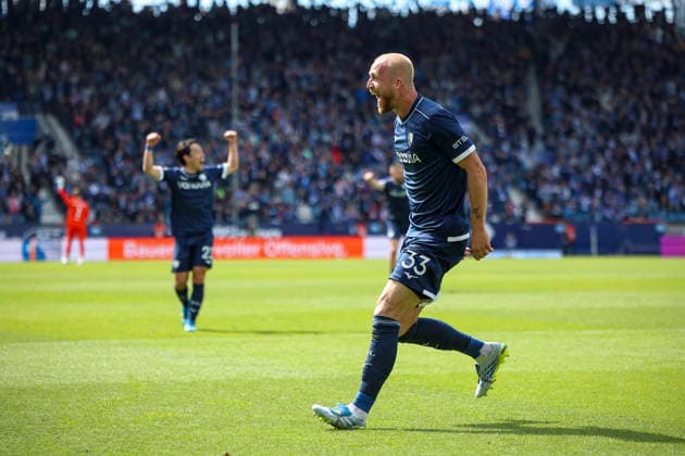 26 04 2026, GER, Soccer, Men, 2 BL, Season 2025 2026, Vfl Bochum vs SpVgg Greuther Fürth Philipp Hofmann Bochum Goal celebration, cheers after his goal for 2 Bochum vonovia Ruhrstadion North Rhine-Westphalia Germany Copyright: xAdrianxSchlüterx