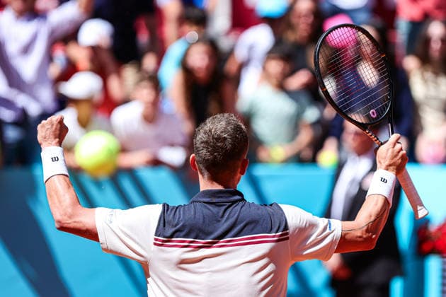 Mutua Madrid Open 2026 - Day 7 Jiri Lehecka of the Czech Republic celebrates during his Men s Singles match against Alex Michelsen of the United States on Day Seven of the Mutua Madrid Open at La Caja Magica on April 26, 2026, in Madrid, Spain. Madrid Madrid Spain  Copyright: xMiguelxReisx originalFilename:reis-notitle260426_npc7M.jpg