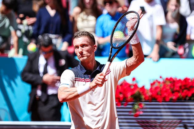 Mutua Madrid Open 2026 - Day 7 Jiri Lehecka of the Czech Republic celebrates during his Men s Singles match against Alex Michelsen of the United States on Day Seven of the Mutua Madrid Open at La Caja Magica on April 26, 2026, in Madrid, Spain. Madrid Madrid Spain  Copyright: xMiguelxReisx originalFilename:reis-notitle260426_npM89.jpg