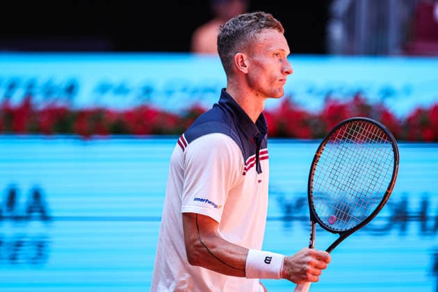 Mutua Madrid Open 2026 - Day 7 Jiri Lehecka of the Czech Republic celebrates during his Men s Singles match against Alex Michelsen of the United States on Day Seven of the Mutua Madrid Open at La Caja Magica on April 26, 2026, in Madrid, Spain. Madrid Madrid Spain  Copyright: xMiguelxReisx originalFilename:reis-notitle260426_npkO2.jpg