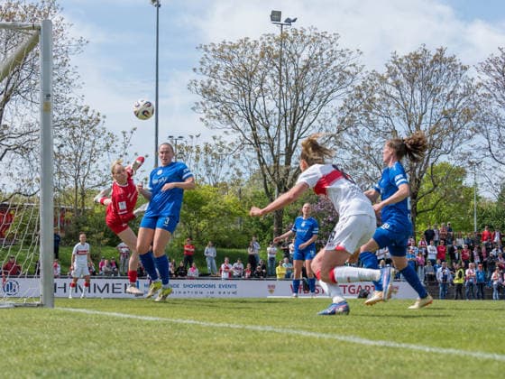 Goal for 2 0 by Maxi Rall VfB Stuttgart, 08 GER, VfB Stuttgart vs SV Meppen, Football, 2 Womens Bundesliga, Matchday 23, Season 2025 2026, 26 04 2026 GER, VfB Stuttgart vs SV Meppen, Football, 2 Womens Bundesliga, Matchday 23, Season 2025 2026, 26 04 2026 Stuttgart Copyright: xEibner-Pressefoto CarstenxSchwerx EP_CSG