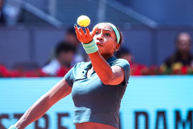Mutua Madrid Open 2026 - Day 7 Coco Gauff of the United States competes against Sorana Cirstea of Romania during their Women s Singles match on Day Seven of the Mutua Madrid Open at La Caja Magica on April 26, 2026, in Madrid, Spain. Madrid Madrid Spain  Copyright: xMiguelxReisx originalFilename:reis-notitle260426_npPBf.jpg