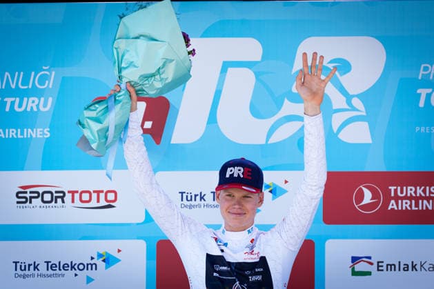 61st Presidential Cycling Tour of Turkiye IZMIR, TURKIYE - APRIL 26: Polish rider Michal Pomorski of the ATT Investments team claimed the top spot in both the climbing (King of the Mountains) and Beauties of Turkiye classifications of the 61st Presidential Cycling Tour of Turkiye (TUR 2026) starting from Cesme to Selcuk, on April 26, 2026 in Izmir, Turkiye. Ahmet Serdar Eser Anadolu Izmir Turkey. Editorial use only. Please get in touch for any other usage.  Copyright: x2026xAnadoluxAhmetxSerdarxEserx