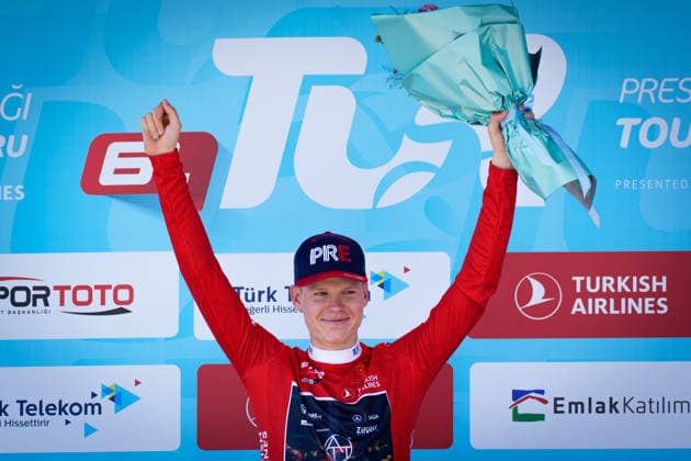 61st Presidential Cycling Tour of Turkiye IZMIR, TURKIYE - APRIL 26: Polish rider Michal Pomorski of the ATT Investments team claimed the top spot in both the climbing (King of the Mountains) and Beauties of Turkiye classifications of the 61st Presidential Cycling Tour of Turkiye (TUR 2026) starting from Cesme to Selcuk, on April 26, 2026 in Izmir, Turkiye. Ahmet Serdar Eser Anadolu Izmir Turkey. Editorial use only. Please get in touch for any other usage.  Copyright: x2026xAnadoluxAhmetxSerdarxEserx