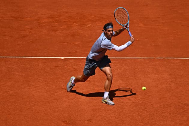 Mutua Madrid Open - Lorenzo Musetti Lorenzo Musetti (ITA) during his third round match at the Mutua Madrid Open in Madrid , Spain, on April, 26, 2026. Photo by Corinne Dubreuil ABACAPRESS.COM Madrid Spain  Copyright: xDubreuilxCorinne ABACAx
