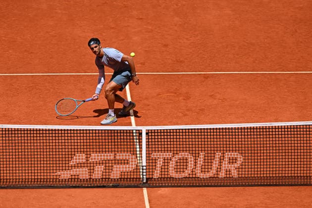 Mutua Madrid Open - Lorenzo Musetti Lorenzo Musetti (ITA) during his third round match at the Mutua Madrid Open in Madrid , Spain, on April, 26, 2026. Photo by Corinne Dubreuil ABACAPRESS.COM Madrid Spain  Copyright: xDubreuilxCorinne ABACAx