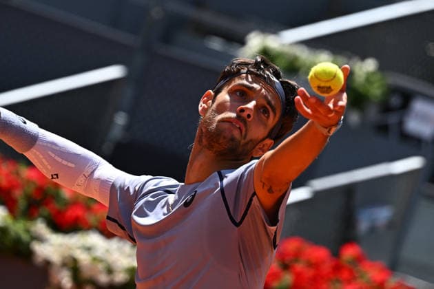 Mutua Madrid Open - Lorenzo Musetti Lorenzo Musetti (ITA) during his third round match at the Mutua Madrid Open in Madrid , Spain, on April, 26, 2026. Photo by Corinne Dubreuil ABACAPRESS.COM Madrid Spain  Copyright: xDubreuilxCorinne ABACAx