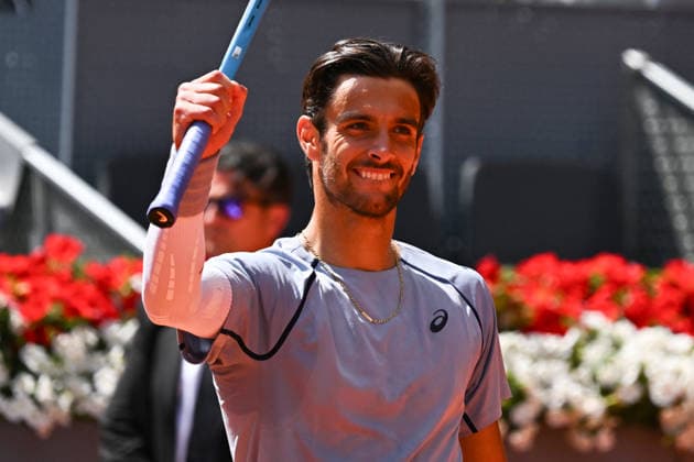 Mutua Madrid Open - Lorenzo Musetti Lorenzo Musetti (ITA) during his third round match at the Mutua Madrid Open in Madrid , Spain, on April, 26, 2026. Photo by Corinne Dubreuil ABACAPRESS.COM Madrid Spain  Copyright: xDubreuilxCorinne ABACAx