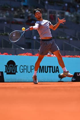 Mutua Madrid Open - Lorenzo Musetti Lorenzo Musetti (ITA) during his third round match at the Mutua Madrid Open in Madrid , Spain, on April, 26, 2026. Photo by Corinne Dubreuil ABACAPRESS.COM Madrid Spain  Copyright: xDubreuilxCorinne ABACAx