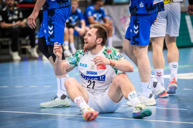 Albin Lagergren SC Magdeburg 21 dissatisfied with decision of the referees GER, TVB Stuttgart SC Magdeburg, DAIKIN HBL, Handball, Bundesliga, Matchday 29, Season 2025 2026, 26 04 2026 GER, TVB Stuttgart SC Magdeburg, DAIKIN HBL, Handball, Bundesliga, Matchday 29, Season 2025 2026, 26 04 2026 Stuttgart Copyright: xSandyxDinkelackerx EP_SDR