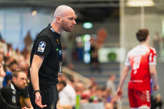 Andre Haber HC Elbflorenz 2006, Coach angry TuSEM Essen vs HC Elbflorenz Dresden, Handball, 2 HBL, Matchday 29, Season 2025 26, 26 04 2026, TuSEM Essen vs HC Elbflorenz Dresden, Handball, 2 HBL, Matchday 29, Season 2025 26, 26 04 2026 Essen Copyright: xEibner-Pressefoto LukasxBaldygax EP_LBA