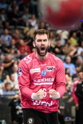 Miljan Vujovic TVB Stuttgart, 16 Jubelschrei, Jubel GER, TVB Stuttgart SC Magdeburg, DAIKIN HBL, Handball, Bundesliga, 29 Matchday, Season 2025 2026, 26 04 2026 GER, TVB Stuttgart SC Magdeburg, DAIKIN HBL, Handball, Bundesliga, 29 Matchday, Season 2025 2026, 26 04 2026 Stuttgart Copyright: xSandyxDinkelackerx EP_SDR