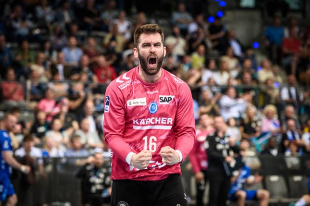 Miljan Vujovic TVB Stuttgart, 16 Jubelschrei, Jubel GER, TVB Stuttgart SC Magdeburg, DAIKIN HBL, Handball, Bundesliga, 29 Matchday, Season 2025 2026, 26 04 2026 GER, TVB Stuttgart SC Magdeburg, DAIKIN HBL, Handball, Bundesliga, 29 Matchday, Season 2025 2026, 26 04 2026 Stuttgart Copyright: xSandyxDinkelackerx EP_SDR