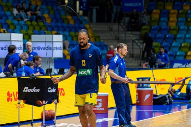 Basketball Bundesliga BBL, Frankfurt Skyliners vs ALBA Berlin, Süwag Energie Arena Frankfurt am Main 26 04 2026 Basketball Bundesliga BBL, Frankfurt am Main, Germany 26 04 2026 J Wan Roberts ALBA BERLIN, 13 at the Warm Up, Basketball Bundesliga BBL, Match of Frankfurt Skyliners vs ALBA Berlin, Süwag Energie Arena Frankfurt am Main Copyright: xBEAUTIFULxSPORTS Freudensteinx