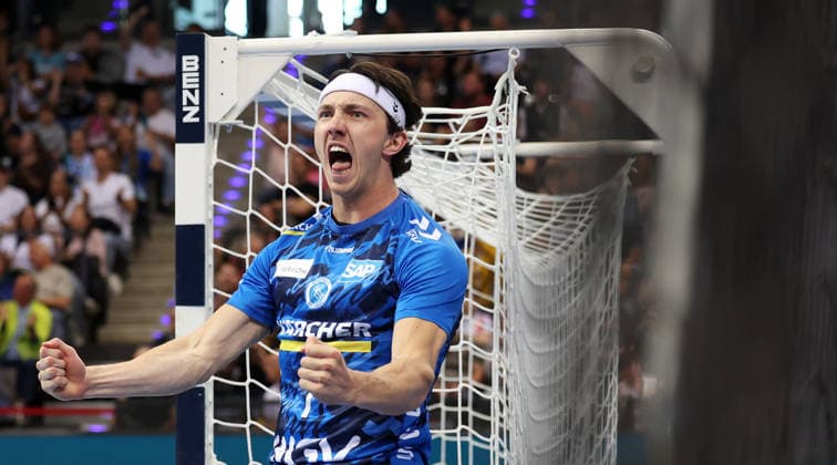 26 04 2026 Stuttgart, Handball TVB Stuttgart vs SC Magdeburg, Kasper Thorsen Lien TVB cheers