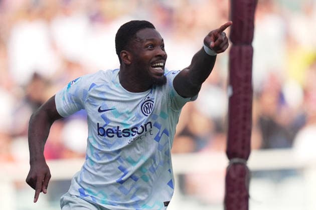 Inter Milan s Marcus Thuram celebrates after goal 0-1 during the Serie A soccer match between Torino and Inter at the Grande Torino Stadium in Turin , north Italy - Sunday , April 26 , 2026. - Soccer .  Copyright: xSpada LaPressex