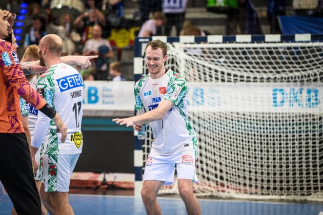 Felix Claar SC Magdeburg 07 Dance of joy after victory against TVB Stuttgart GER, TVB Stuttgart SC Magdeburg, DAIKIN HBL, Handball, Bundesliga, Matchday 29, Season 2025 2026, 26 04 2026 GER, TVB Stuttgart SC Magdeburg, DAIKIN HBL, Handball, Bundesliga, Matchday 29, Season 2025 2026, 26 04 2026 Stuttgart Copyright: xSandyxDinkelackerx EP_SDR
