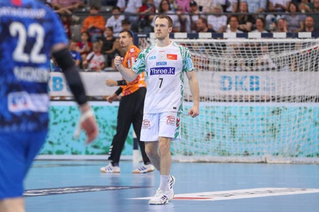 26 04 2026, xgox, Handball Daikin HBL TVB Stuttgart SC Magdeburg emspor, v l Felix Claar Magdeburg, 7 Stuttgart