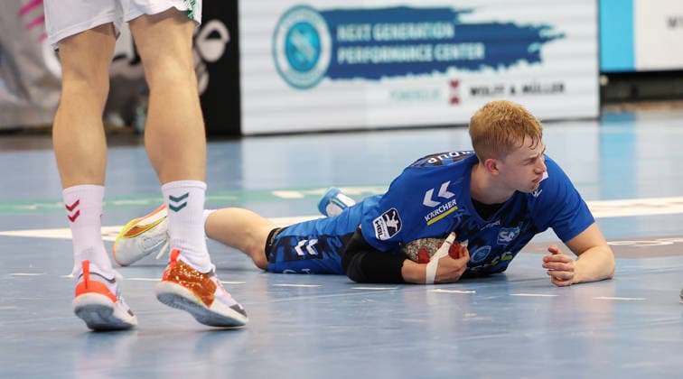 26 04 2026 Stuttgart, Handball TVB Stuttgart vs SC Magdeburg, Torben Matzken TVB disappointed at the ground
