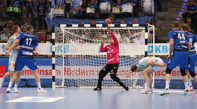 26 04 2026 Stuttgart, Handball TVB Stuttgart vs SC Magdeburg, Mateusz Kornecki TVB in goal