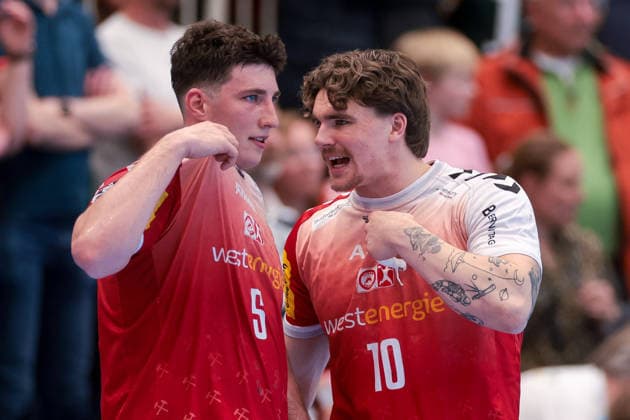 26 04 2026, 29 Matchday of the 2 Handball Bundesliga, TuSEM Essen HC Elbflorenz 2006 f l Valentin Willner TuSEM Essen , Finn Wolfram TuSEM Essen Essen Am Hallo NRW Germany xRHR PHOTO DEx Copyright: DennisxEwert RHR-FOTOx RHR-FOTO DE