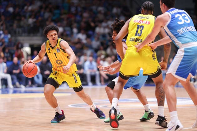 Frankfurt Skyliners ALBA Berlin, easyCredit BBL Jack Kayil Alba Berlin, 7 on the ball Game of the easyCredit BBL between Frankfurt Skyliners and ALBA Berlin on April 26, 2026 at the Süwag Energie ARENA in Frankfurt am Main , Frankfurt am Main Hessen Germany Süwag Energie ARENA