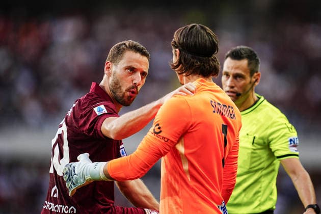 Torino™s Nikola Vlasic reacts during the Serie A soccer match between Torino Fc and Inter at the Stadio Olimpico Grande Torino in Turin, north west Italy - April 26, 2026. - Soccer  Copyright: xMarcoxAlpozzi LaPressex