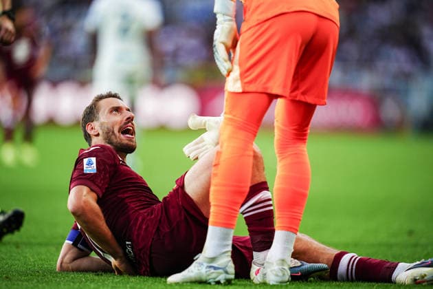 Torino™s Nikola Vlasic reacts during the Serie A soccer match between Torino Fc and Inter at the Stadio Olimpico Grande Torino in Turin, north west Italy - April 26, 2026. - Soccer  Copyright: xMarcoxAlpozzi LaPressex