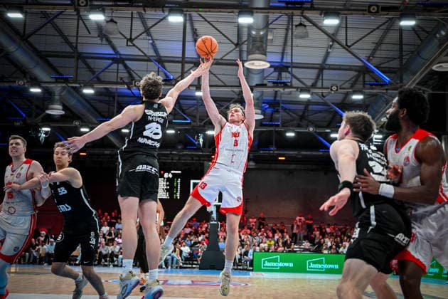 Barmer 2 Basketball Bundesliga ProA Rheinstars Köln vs Nürnberg Falcons BC, 26 04 2026 Adam John Paige RheinStarsKöln 13 , Barmer 2 Basketball Bundesliga ProA Rheinstars Köln vs Nürnberg Falcons BC on 26 04 2026 at Motorworld Köln in Cologne North Rhine-Westphalia Copyright: xBEAUTIFULxSPORTS Mueller-Laschetx