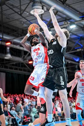 Barmer 2 Basketball Bundesliga ProA Rheinstars Köln vs Nürnberg Falcons BC, 26 04 2026 Michael Jordan Miller RheinStarsKöln 23 , Barmer 2 Basketball Bundesliga ProA Rheinstars Köln vs Nürnberg Falcons BC on 26 04 2026 at Motorworld Köln in Cologne North Rhine-Westphalia Copyright: xBEAUTIFULxSPORTS Mueller-Laschetx