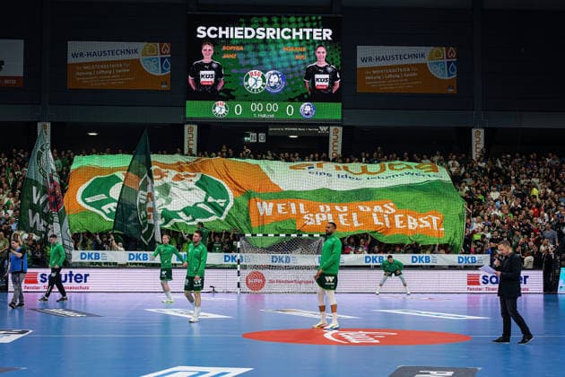 26 04 2026, xovx, Handball Daikin Handball Bundesliga, HSG Wetzlar Bergischer HC Fanclub Banner of the fans of HSG Wetzlar Wetzlar Buderus Arena Hessen Germany EN