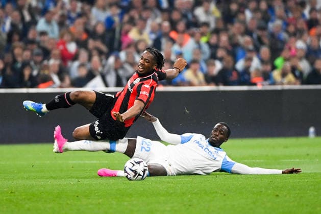 Sport Bilder des Tages Olympique de Marseille v OGC Nice - Ligue 1 McDonald s 2025 2026 11 Elye WAHI (ogcn) - 22 Timothy WEAH (om) during the Ligue 1 McDonald s match between Marseille and Nice at Stade Velodrome on April 26, 2026 in Marseille, France. Marseille France  Copyright: xFEPx 776348370