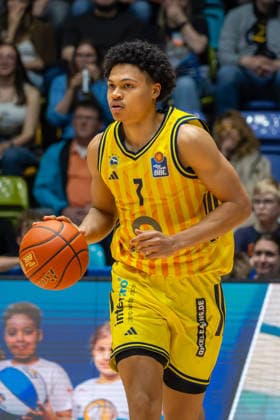 Basketball Bundesliga BBL, Frankfurt Skyliners vs ALBA Berlin, Süwag Energie Arena Frankfurt am Main 26 04 2026 Basketball Bundesliga BBL, Frankfurt am Main, Germany 26 04 2026 Jack Kayil ALBA BERLIN, 7 am Ball, Basketball Bundesliga BBL, Match of Frankfurt Skyliners vs ALBA Berlin, Süwag Energie Arena Frankfurt am Main Copyright: xBEAUTIFULxSPORTS Freudensteinx
