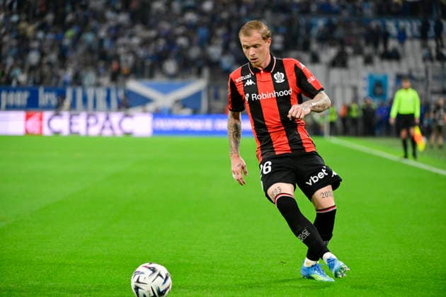 FOOTBALL : Olympique de Marseille VS OGC Nice - Ligue 1 McDonald s - 26 04 2026 Melvin Bard (OGC Nice) - Ligue 1 McDonald s match between Olympique de Marseille and OGC Nice on April 26, 2026 at the Orange Velodrome Stadium in Marseille. MarseilleFrance  Copyright: xWilliamxCannarellax