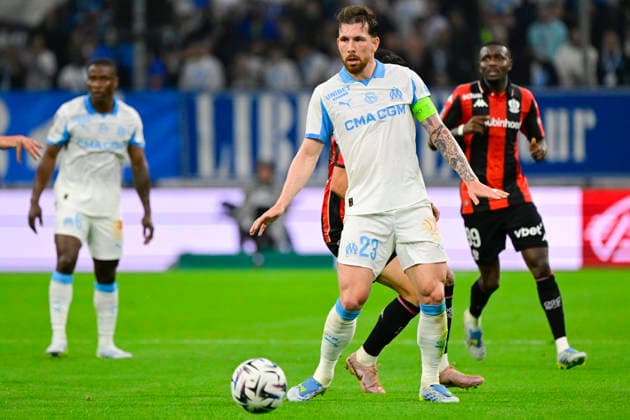 FOOTBALL : Olympique de Marseille VS OGC Nice - Ligue 1 McDonald s - 26 04 2026 Pierre-Emile Hojbjerg (OM) - Ligue 1 McDonald s match between Olympique de Marseille and OGC Nice on April 26, 2026 at the Orange Velodrome Stadium in Marseille. MarseilleFrance  Copyright: xWilliamxCannarellax
