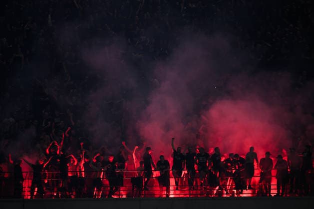 AC Milan v Juventus FC - Serie A Fans of AC Milan in sector Curva Sud show their support during the Serie A football match between AC Milan and Juventus FC. Milan Italy Copyright: xNicolòxCampox