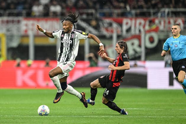CALCIO - Serie A - AC Milan vs Juventus FC Khephren Thuram of FC Juventus in action during the Italian Serie A football match between Inter AC Milan and FC Juventus on 26 of April 2026 at Giuseppe Meazza San Siro Siro stadium in Milan, Italy. Credit: Tiziano Ballabio Milan Italy  Copyright: xIPAxSport ABACAx