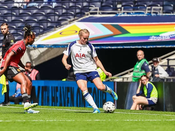 LONDON, ENGLAND - APRIL 26: Julia Blakstad of Tottenham during the Barclays Womens Super League match between Tottenham Hotspur and Manchester United, ManU at Tottenham Hotspur Stadium on April 26, 2026 in London, England. Copyright: xJodyxDemayx-xDaviesx xSPPx Sportspressphoto_SPR137398