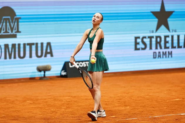 Anastasia Potapova (AUT), APRIL 26, 2026 - Tennis : Anastasia Potapova during singles round of 32 match against Jelena Ostapenko on the WTA, Tennis Damen tour 1000 tournaments Mutua Madrid Open tennis tournament at the Caja Magica in Madrid, Spain. Noxthirdxpartyxsales  aflo_328394036