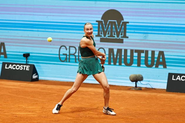 Anastasia Potapova (AUT), APRIL 26, 2026 - Tennis : Anastasia Potapova during singles round of 32 match against Jelena Ostapenko on the WTA, Tennis Damen tour 1000 tournaments Mutua Madrid Open tennis tournament at the Caja Magica in Madrid, Spain. Noxthirdxpartyxsales  aflo_328394052