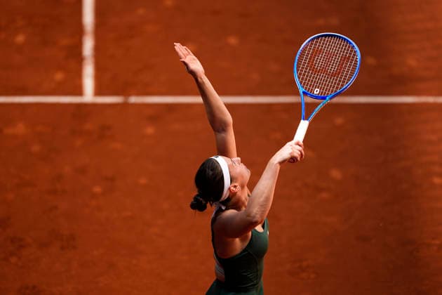 April 26, 2026, Madrid, Madrid, Spain: Marta Kostyuk of Ukraine plays against Jessica Pegula of USA during the Mutua Madrid Open 2026, ATP, Tennis Herren Masters 1000 and WTA, Tennis Damen 1000, at La Caja Magica on April 26, 2026 in Madrid, Spain. Madrid Spain - ZUMAa181 20260426_zaa_a181_446 Copyright: xOscarxJ.xBarrosox