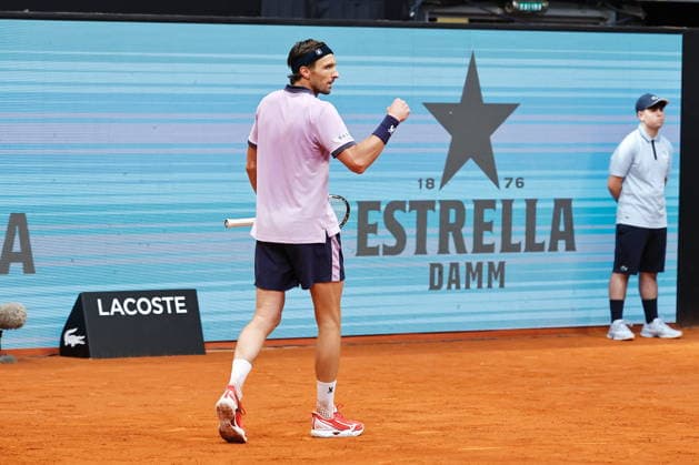 Arthur Rinderknech (FRA), APRIL 26, 2026 - Tennis : Arthur Rinderknech celebrate after a point during singles Round of 32 match against Vit Kopriva on the ATP, Tennis Herren tour Masters 1000 tournaments Mutua Madrid Open tennis tournament at the Caja Magica in Madrid, Spain. Noxthirdxpartyxsales  aflo_328394844