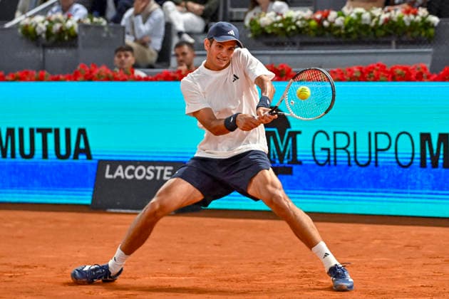 April 26, 2026, Madrid, Madrid, Spain: RAFAEL JODAR of Spain †ADIDAS during the Mutua Madrid Open 2026, ATP, Tennis Herren Masters 1000 and WTA, Tennis Damen 1000 tennis tournament, celebrated at Caja Magica on April 26, 2026 in Madrid, Spain. Mutua Madrid Open 2026 - Day 7 (04.26.26) - ZUMAc312 20260426_zsp_c312_324 Copyright: xOscarxManuelxSanchezx