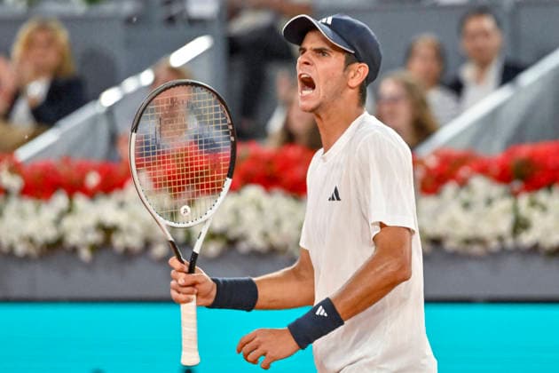 April 26, 2026, Madrid, Madrid, Spain: RAFAEL JODAR of Spain †ADIDAS during the Mutua Madrid Open 2026, ATP, Tennis Herren Masters 1000 and WTA, Tennis Damen 1000 tennis tournament, celebrated at Caja Magica on April 26, 2026 in Madrid, Spain. Mutua Madrid Open 2026 - Day 7 (04.26.26) - ZUMAc312 20260426_zsp_c312_319 Copyright: xOscarxManuelxSanchezx