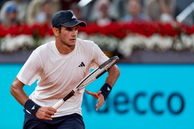 Mutua Madrid Open - Day Seven MADRID, SPAIN - APRIL 26: Rafael Jodar of Spain is seen against Joao Fonseca of Brazil during the Men s Singles Round of 32 match during the Mutua Madrid Open 2026 tournament celebrated at La Caja Magica on April 26, 2026 in Madrid, Spain. Madrid La Caja Magica Madrid Spain Copyright: xAlbertoxGardinx AGardin_20260426_Tennis_Madrid_Day7_1254