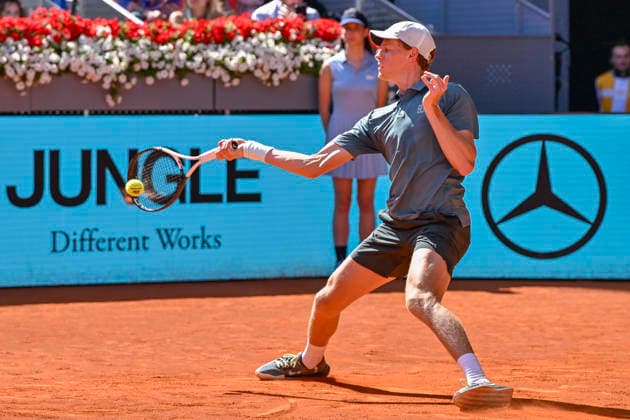 April 26, 2026, Madrid, Madrid, Spain: JANNIK SINNER of italy - NIKE during the Mutua Madrid Open 2026, ATP, Tennis Herren Masters 1000 and WTA, Tennis Damen 1000 tennis tournament, celebrated at Caja Magica on April 26, 2026 in Madrid, Spain. Madrid Spain - ZUMAc312 20260426_zsp_c312_120 Copyright: xOscarxManuelxSanchezx
